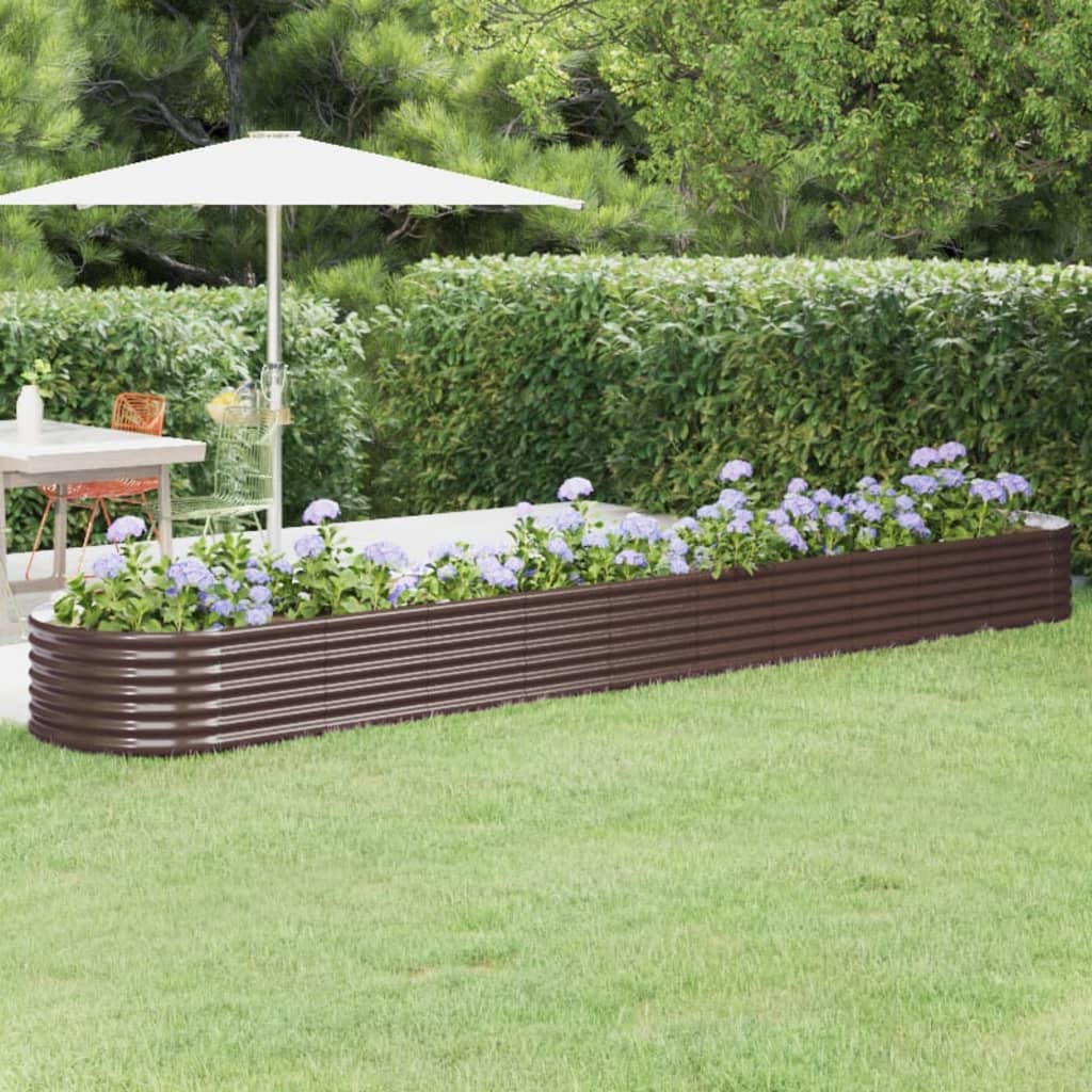 Hochbeet Verzinkter Stahl 440x80x36 cm Braun