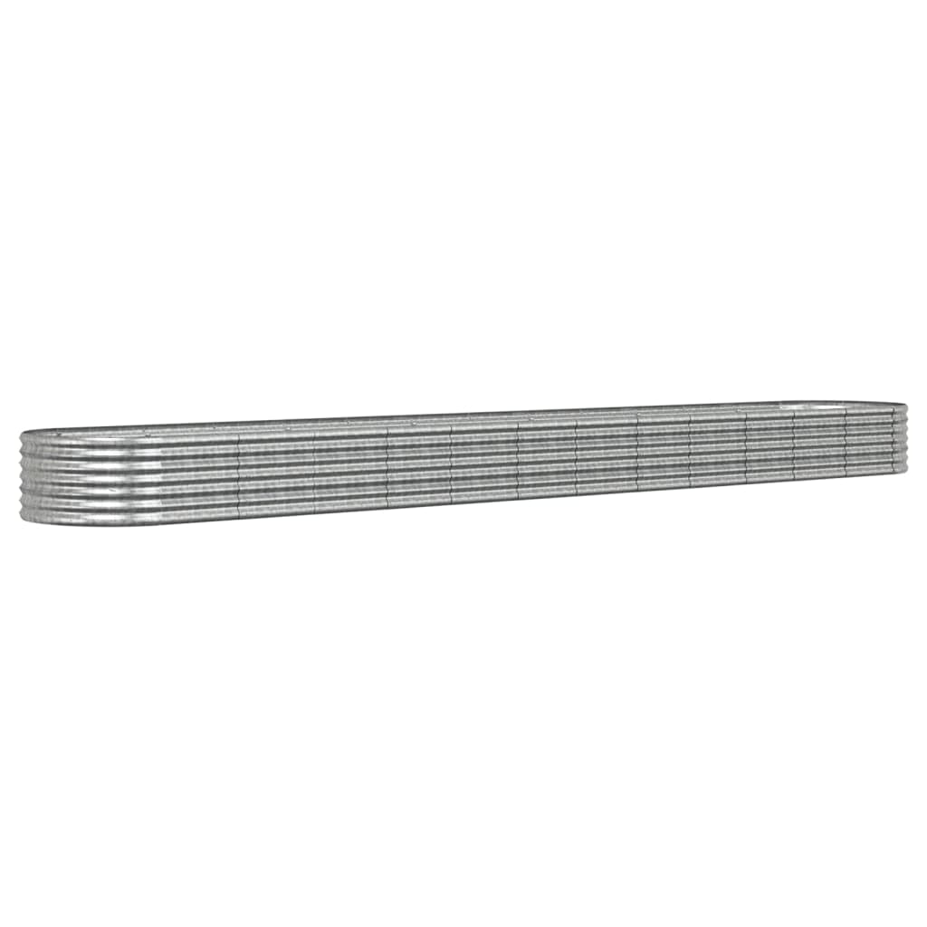 Hochbeet Verzinkter Stahl 512x80x36 cm Silbern