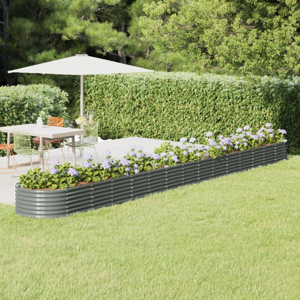 Hochbeet Verzinkter Stahl 620x80x36 cm Grau