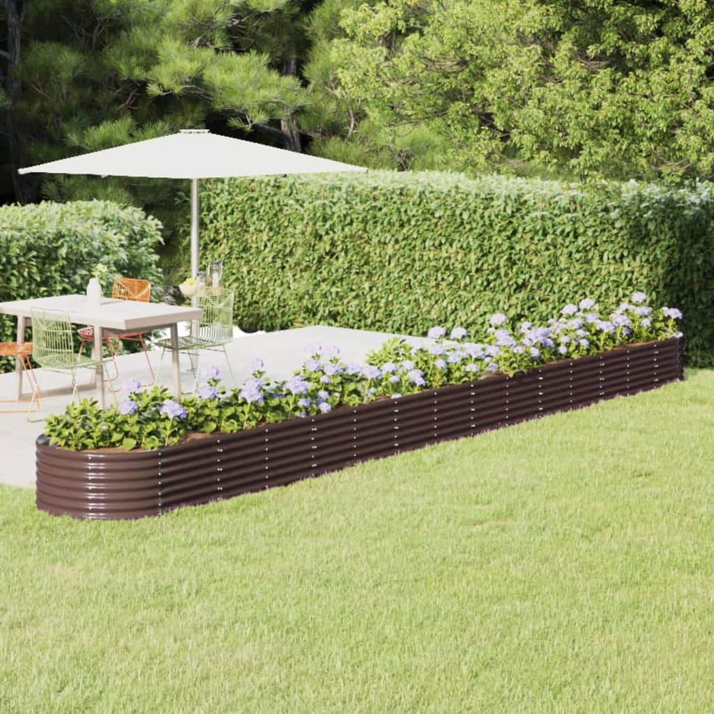 Hochbeet Verzinkter Stahl 620x80x36 cm Braun