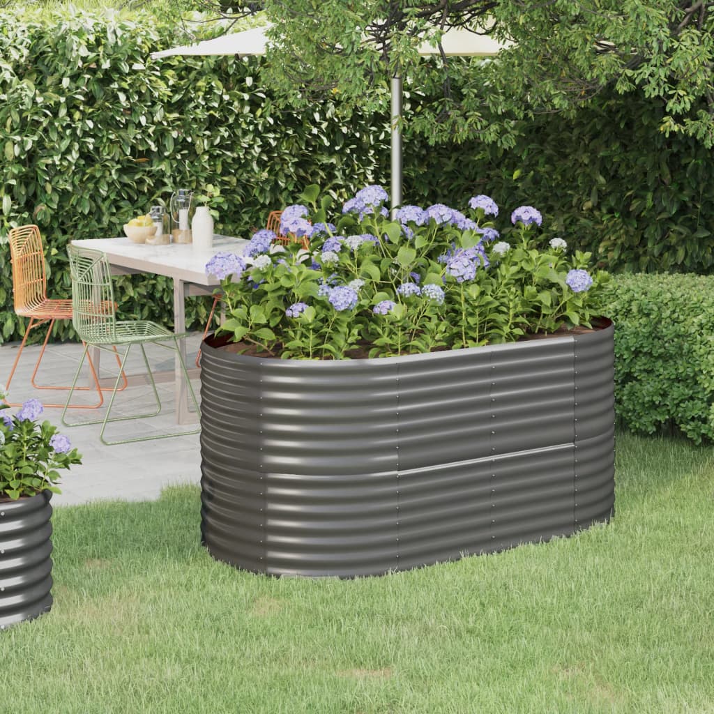 Hochbeet Verzinkter Stahl 152x80x68 cm Grau