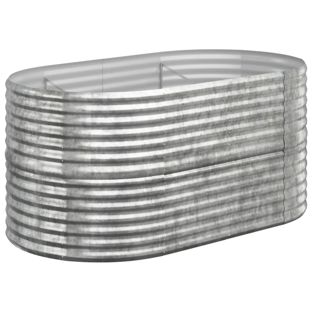 Hochbeet Verzinkter Stahl 152x80x68 cm Silbern