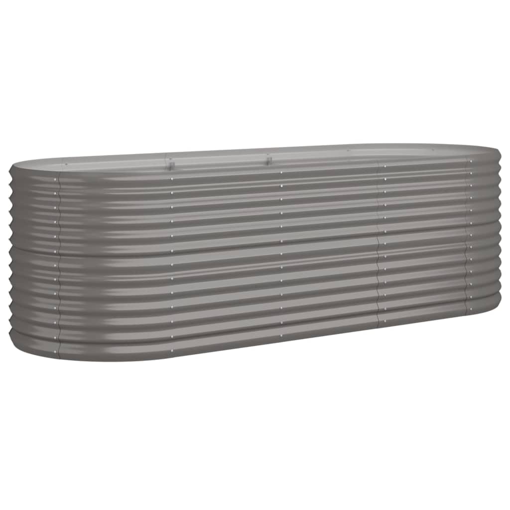 Hochbeet Verzinkter Stahl 224x80x68 cm Grau