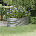 Hochbeet Verzinkter Stahl 224x80x68 cm Silbern
