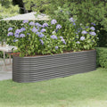 Hochbeet Verzinkter Stahl 296x80x68 cm Grau