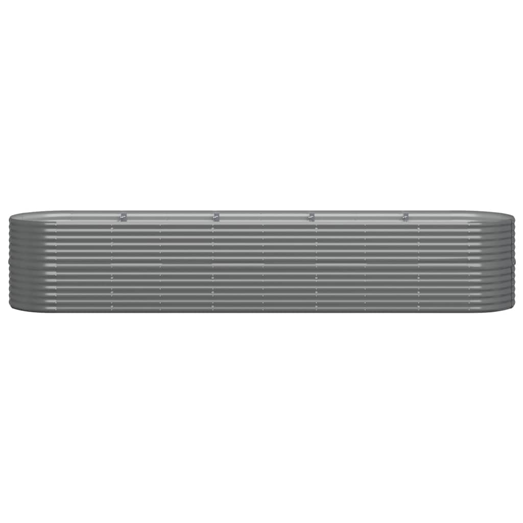 Hochbeet Verzinkter Stahl 368x80x68 cm Grau
