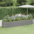 Hochbeet Verzinkter Stahl 368x80x68 cm Grau