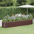 Hochbeet Verzinkter Stahl 368x80x68 cm Braun