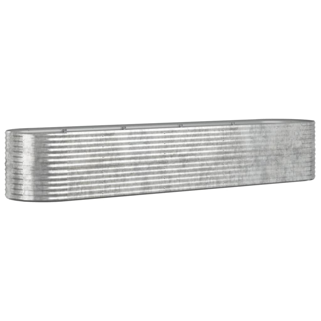 Hochbeet Verzinkter Stahl 368x80x68 cm Silbern