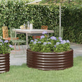 Hochbeet Verzinkter Stahl 100x100x36 cm Braun