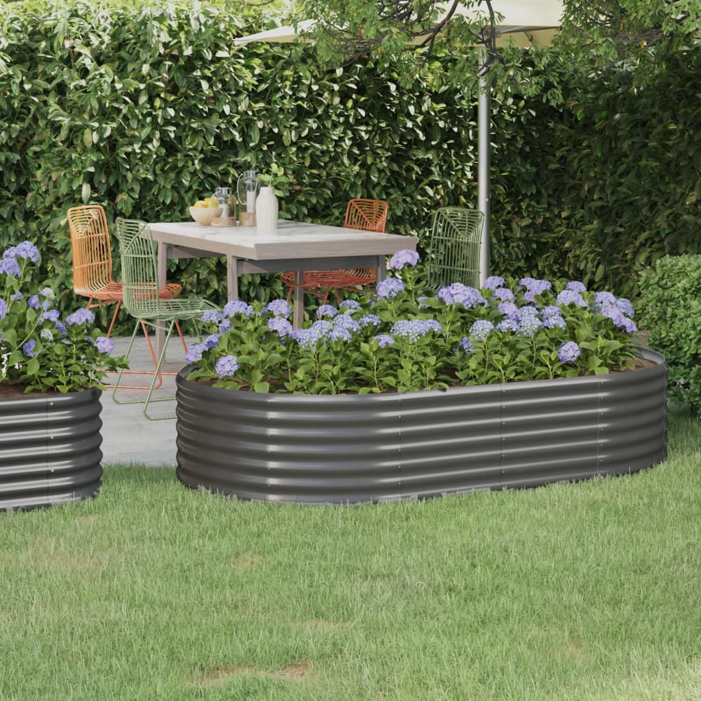 Hochbeet Verzinkter Stahl 175x100x36 cm Grau