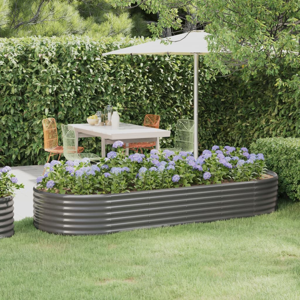Hochbeet Verzinkter Stahl 249x100x36 cm Grau