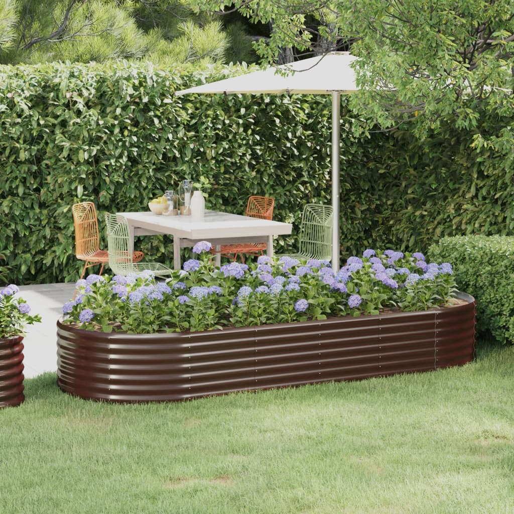 Hochbeet Verzinkter Stahl 249x100x36 cm Braun