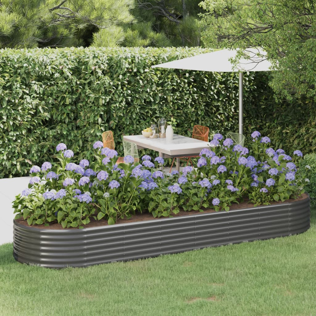 Hochbeet Verzinkter Stahl 322x100x36 cm Grau