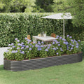 Hochbeet Verzinkter Stahl 322x100x36 cm Grau
