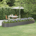 Hochbeet Verzinkter Stahl 396x100x36 cm Grau