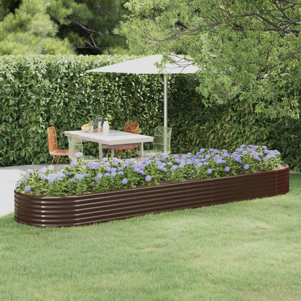 Hochbeet Verzinkter Stahl 396x100x36 cm Braun