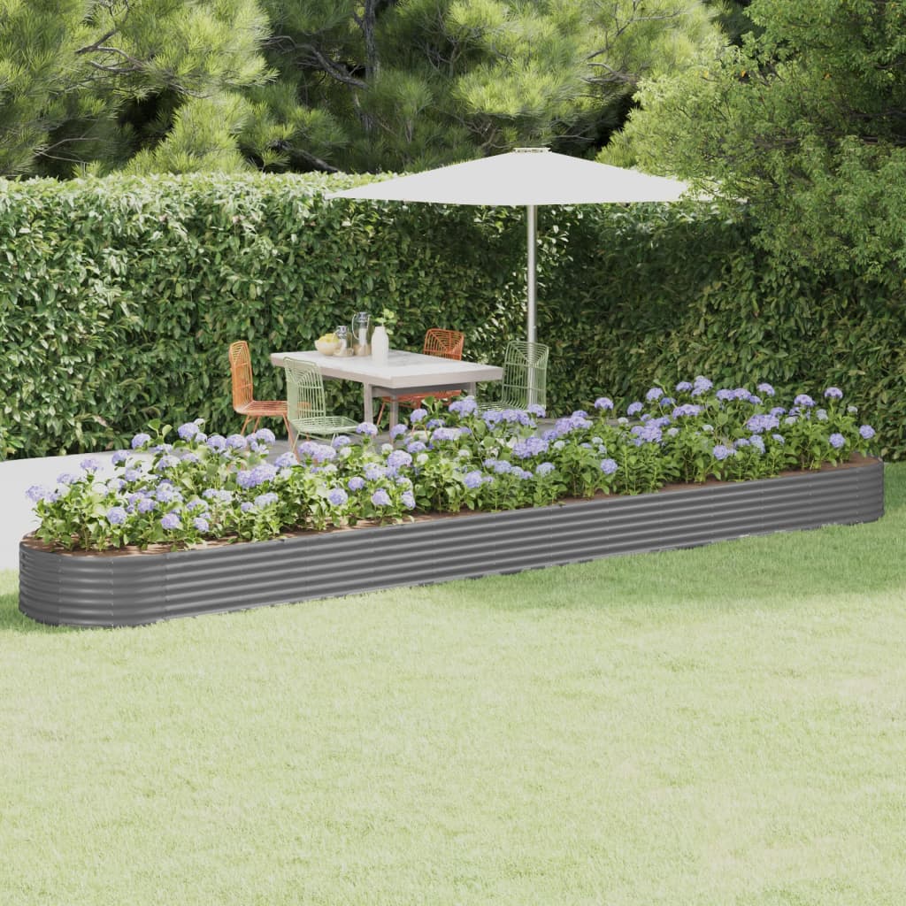 Hochbeet Verzinkter Stahl 544x100x36 cm Grau