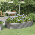 Hochbeet Verzinkter Stahl 214x140x36 cm Grau