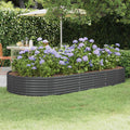 Garten-Hochbeet Verzinkter Stahl 296 x 140 x 36 cm Anthrazit