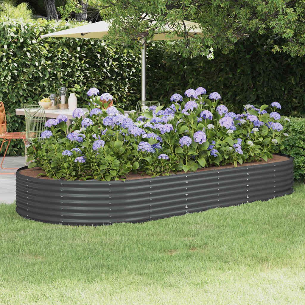 Garten-Hochbeet Verzinkter Stahl 296 x 140 x 36 cm Anthrazit