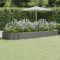 Hochbeet Verzinkter Stahl 373x140x36 cm Grau
