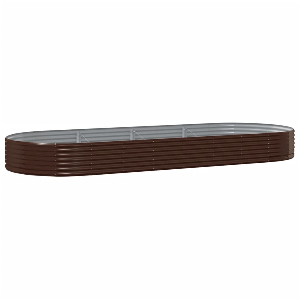 Hochbeet Verzinkter Stahl 373x140x36 cm Braun