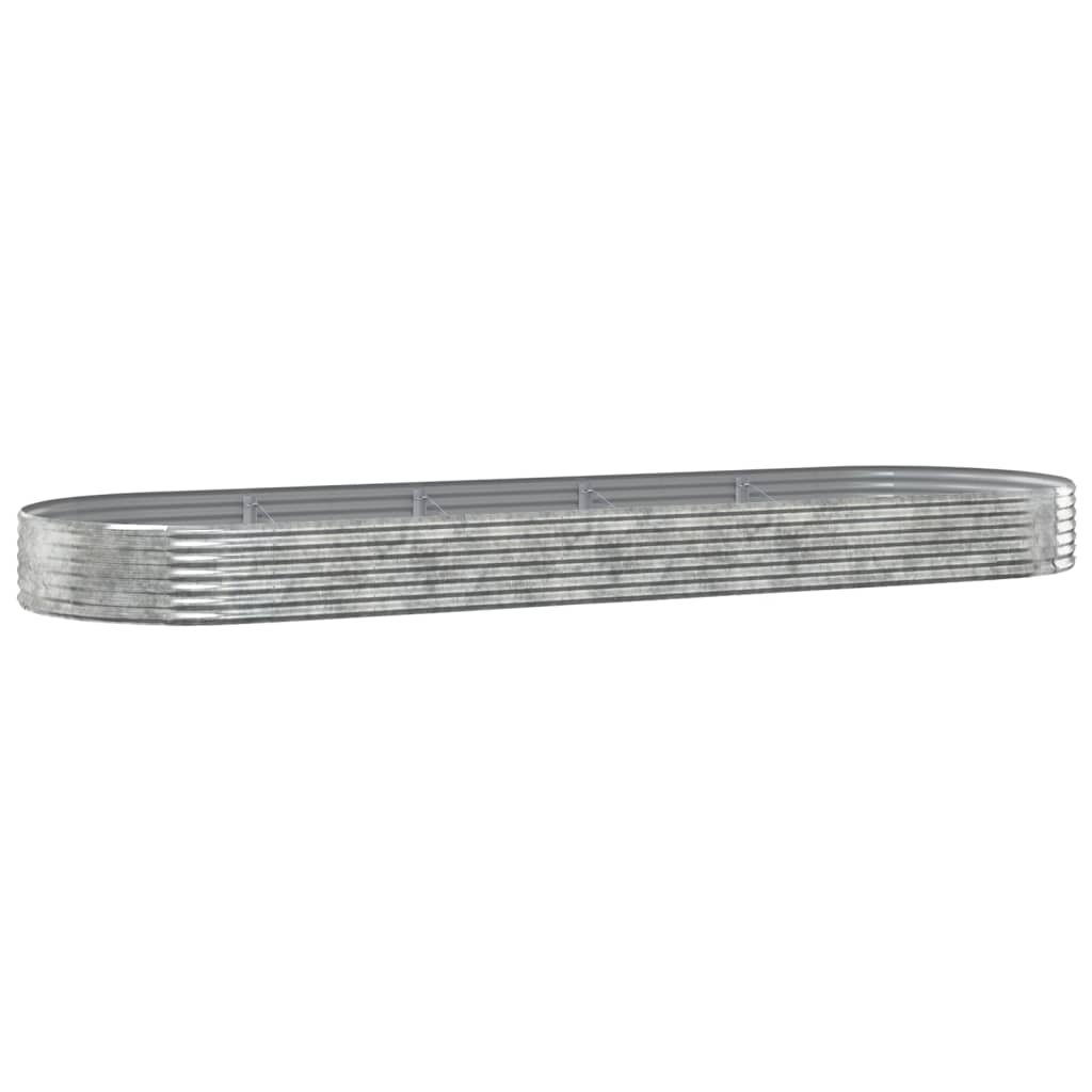Hochbeet Verzinkter Stahl 450x140x36 cm Silbern