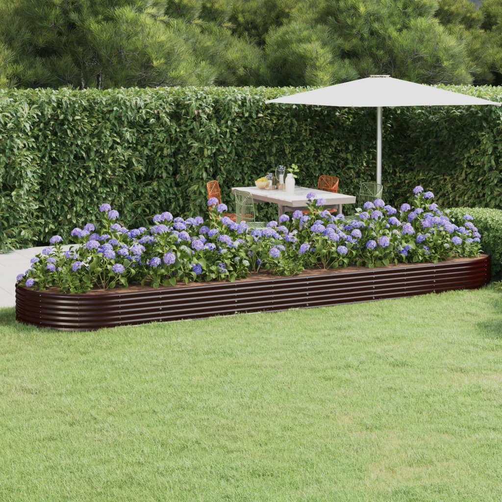 Hochbeet Verzinkter Stahl 523x140x36 cm Braun