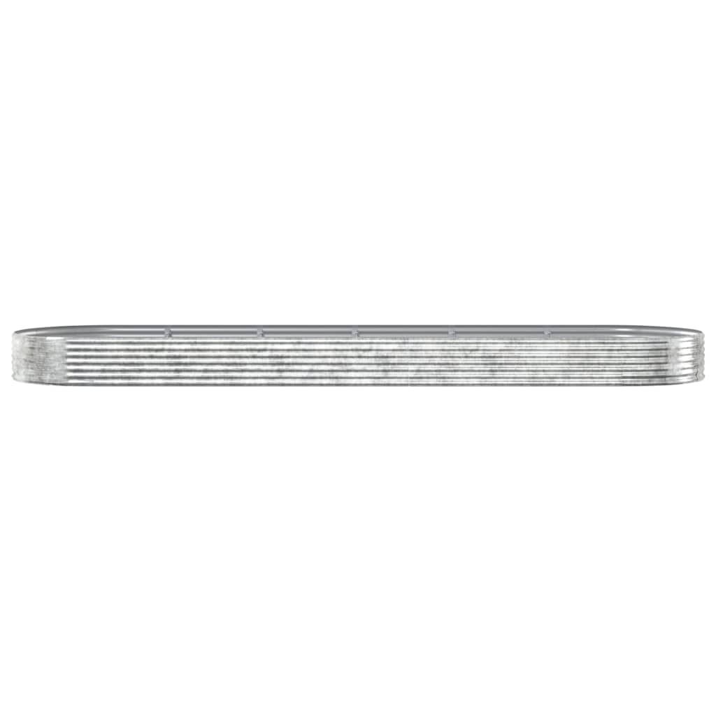 Hochbeet Verzinkter Stahl 523x140x36 cm Silbern