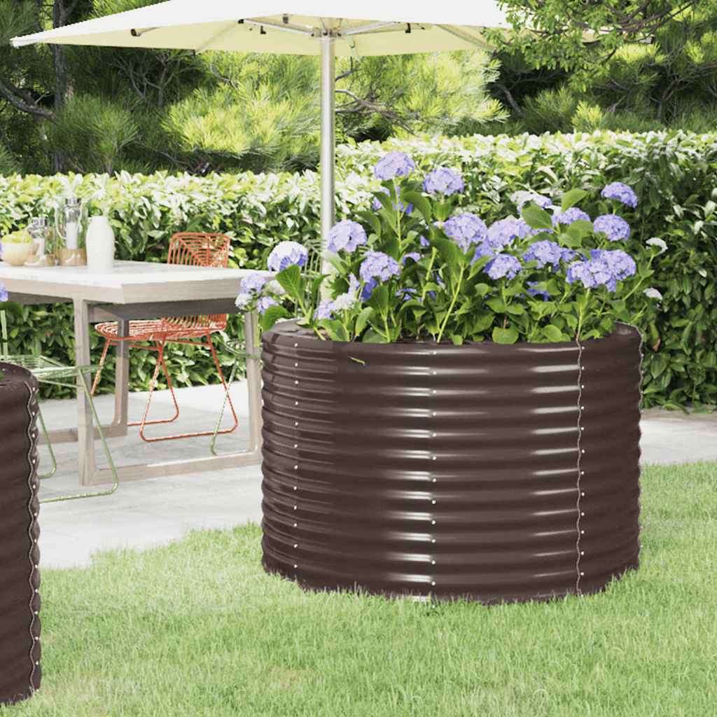 Hochbeet Verzinkter Stahl 100x100x68 cm Braun
