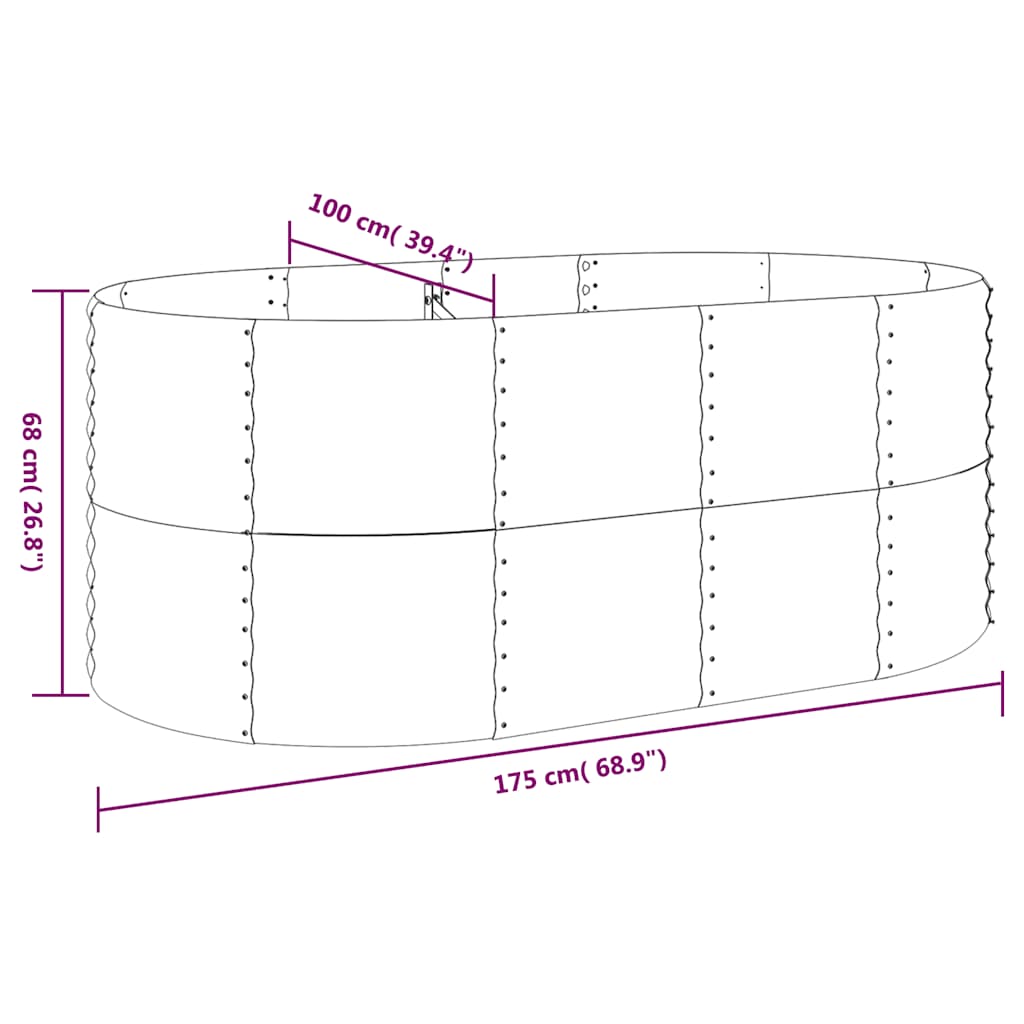 Hochbeet Verzinkter Stahl 175x100x68 cm Anthrazit