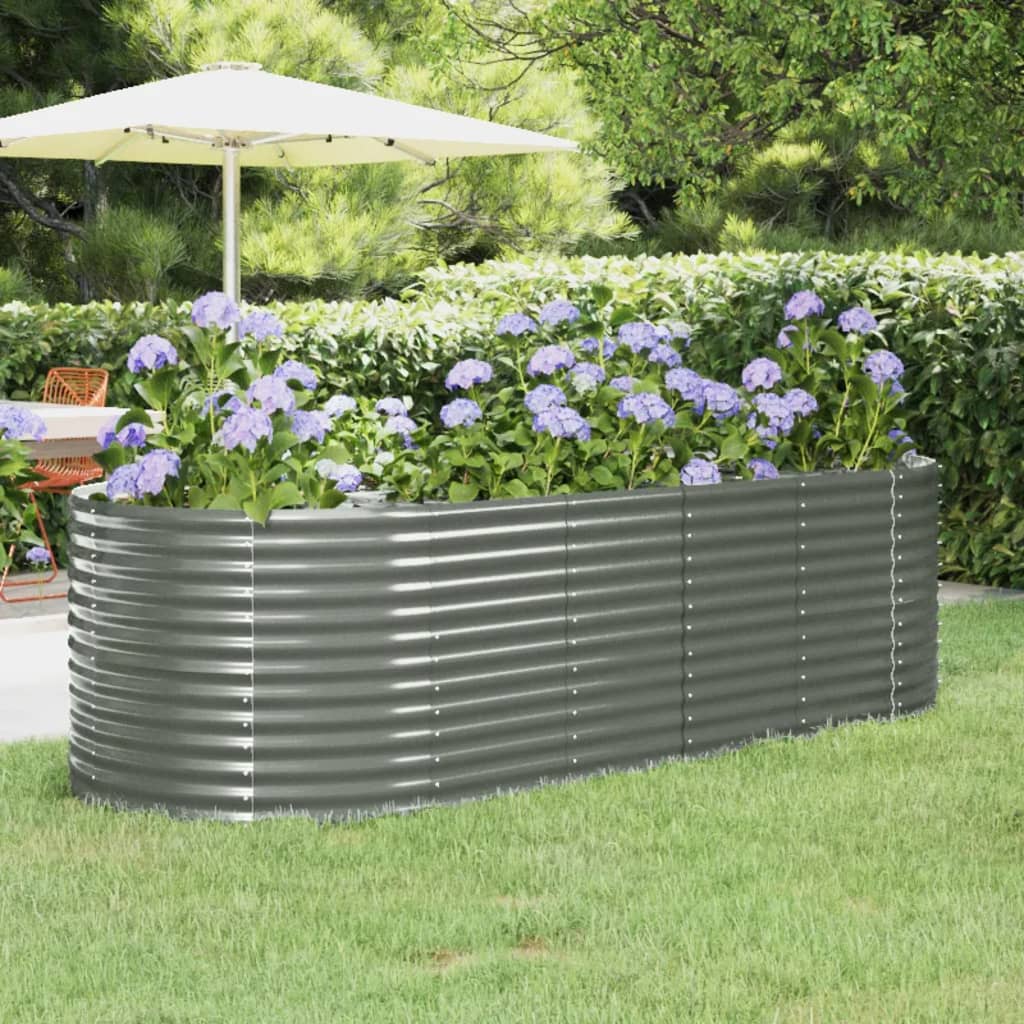 Hochbeet Verzinkter Stahl 249x100x68 cm Grau