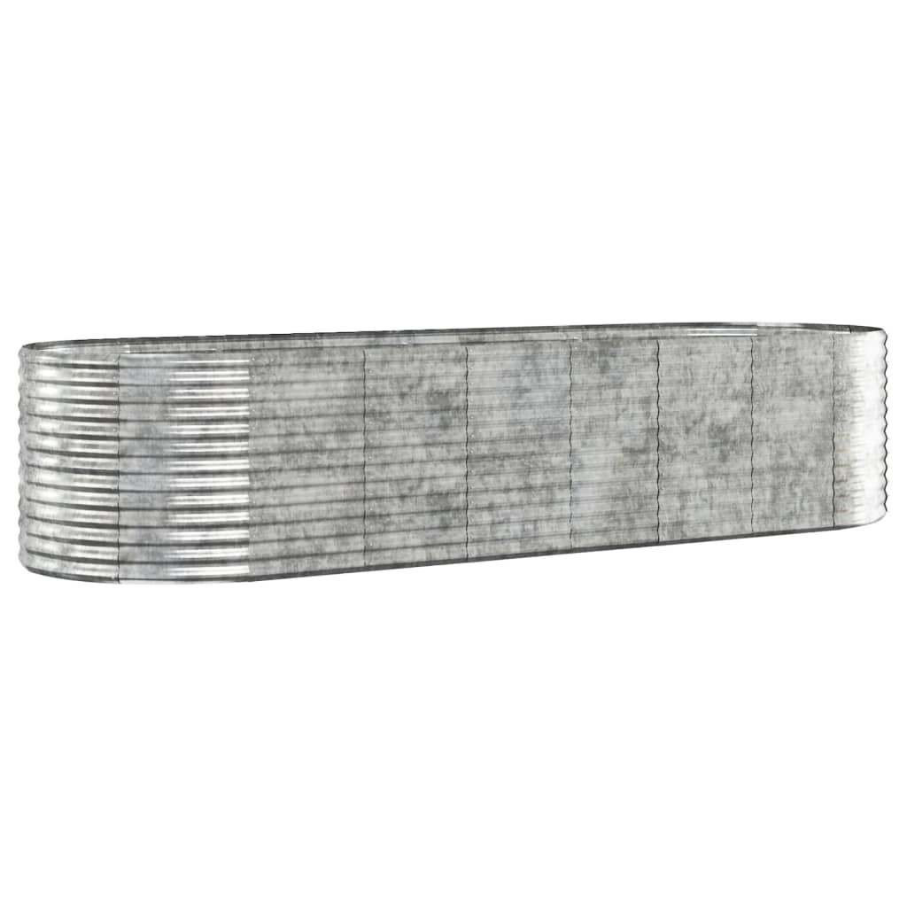 Hochbeet Verzinkter Stahl 322x100x68 cm Silbern