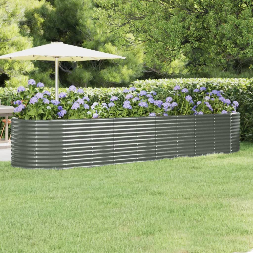 Hochbeet Verzinkter Stahl 396x100x68 cm Grau