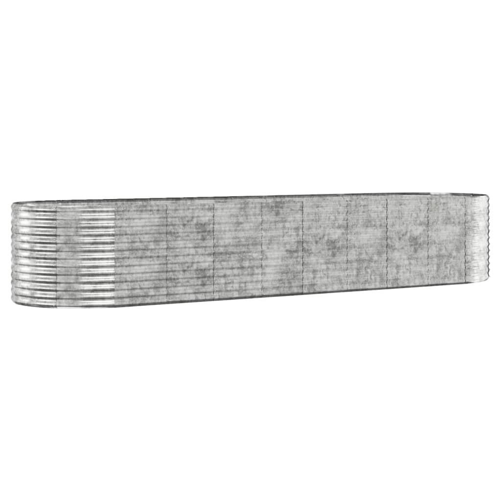 Hochbeet Verzinkter Stahl 396x100x68 cm Silbern