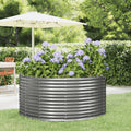 Hochbeet Grau 140x140x68 cm Verzinkter Stahl