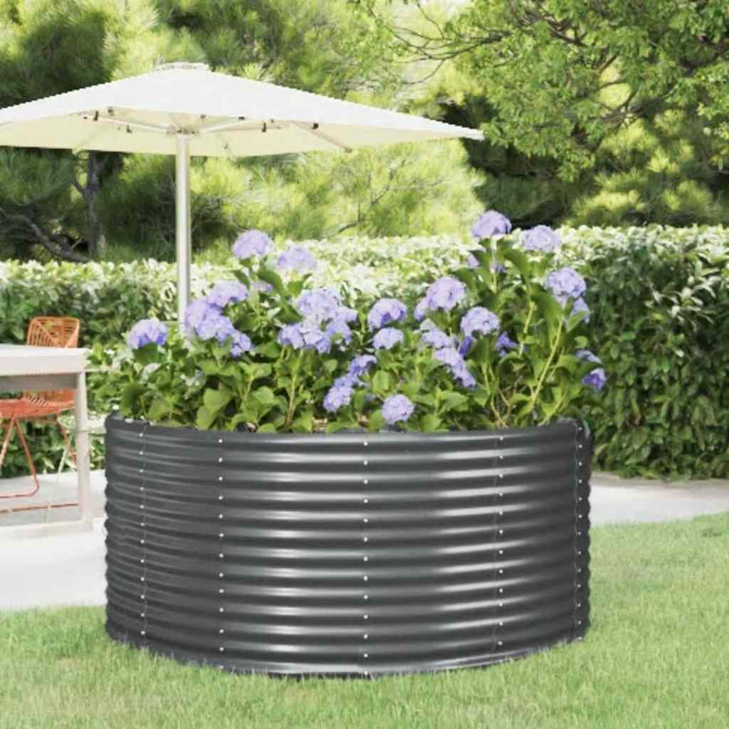 Hochbeet Anthrazit 140x140x68 cm Verzinkter Stahl