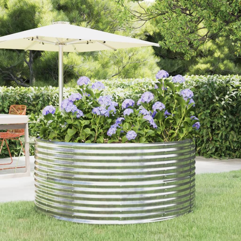 Hochbeet Silbern 140x140x68 cm Verzinkter Stahl