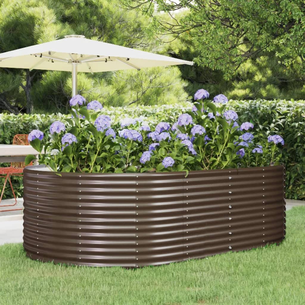 Hochbeet Braun 212x140x68 cm Verzinkter Stahl