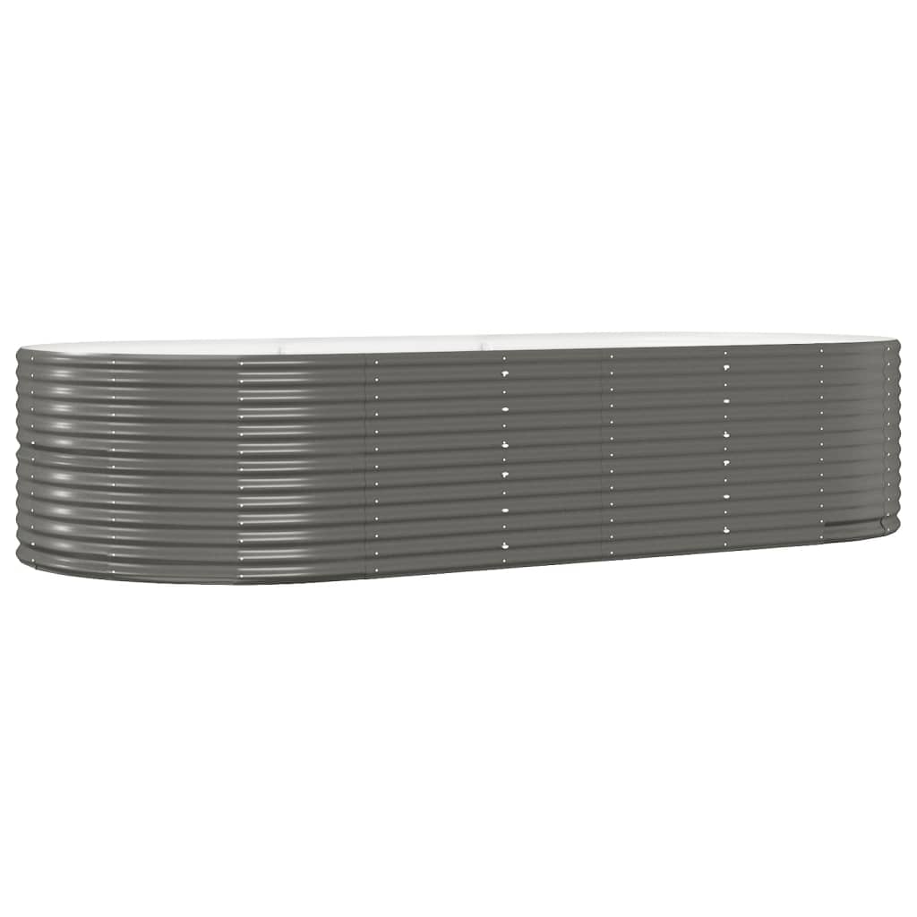 Hochbeet Grau 291x140x68 cm Verzinkter Stahl