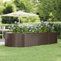 Hochbeet Braun 291x140x68 cm Verzinkter Stahl