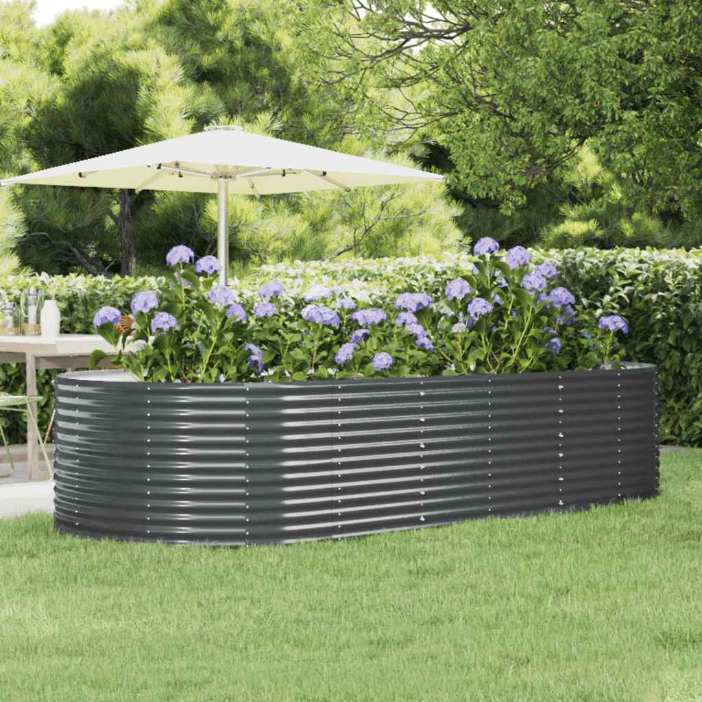 Hochbeet Anthrazit 291x140x68 cm Verzinkter Stahl