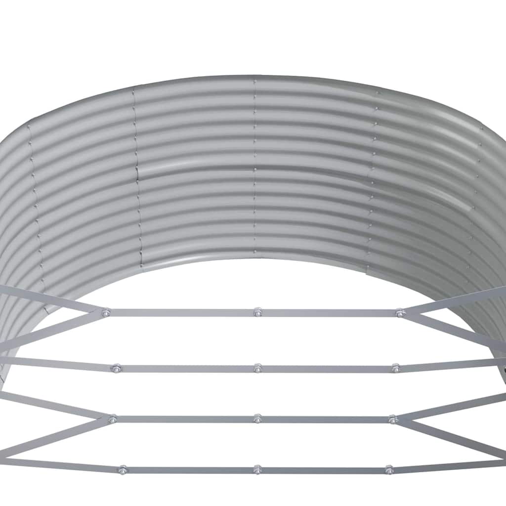 Hochbeet Grau 367x140x68 cm Verzinkter Stahl