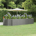 Hochbeet Grau 367x140x68 cm Verzinkter Stahl