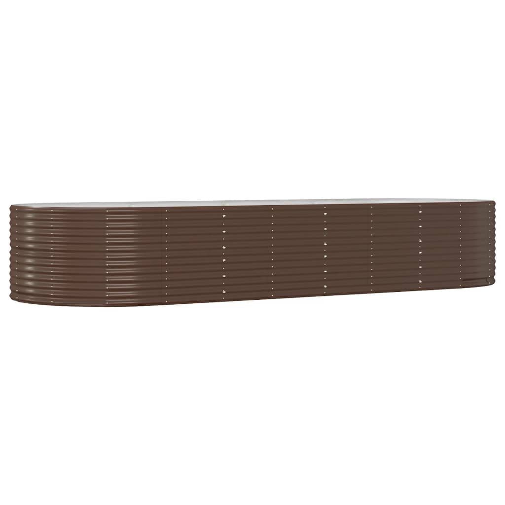 Hochbeet Braun 367x140x68 cm Verzinkter Stahl