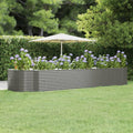 Hochbeet Grau 447x140x68 cm Verzinkter Stahl