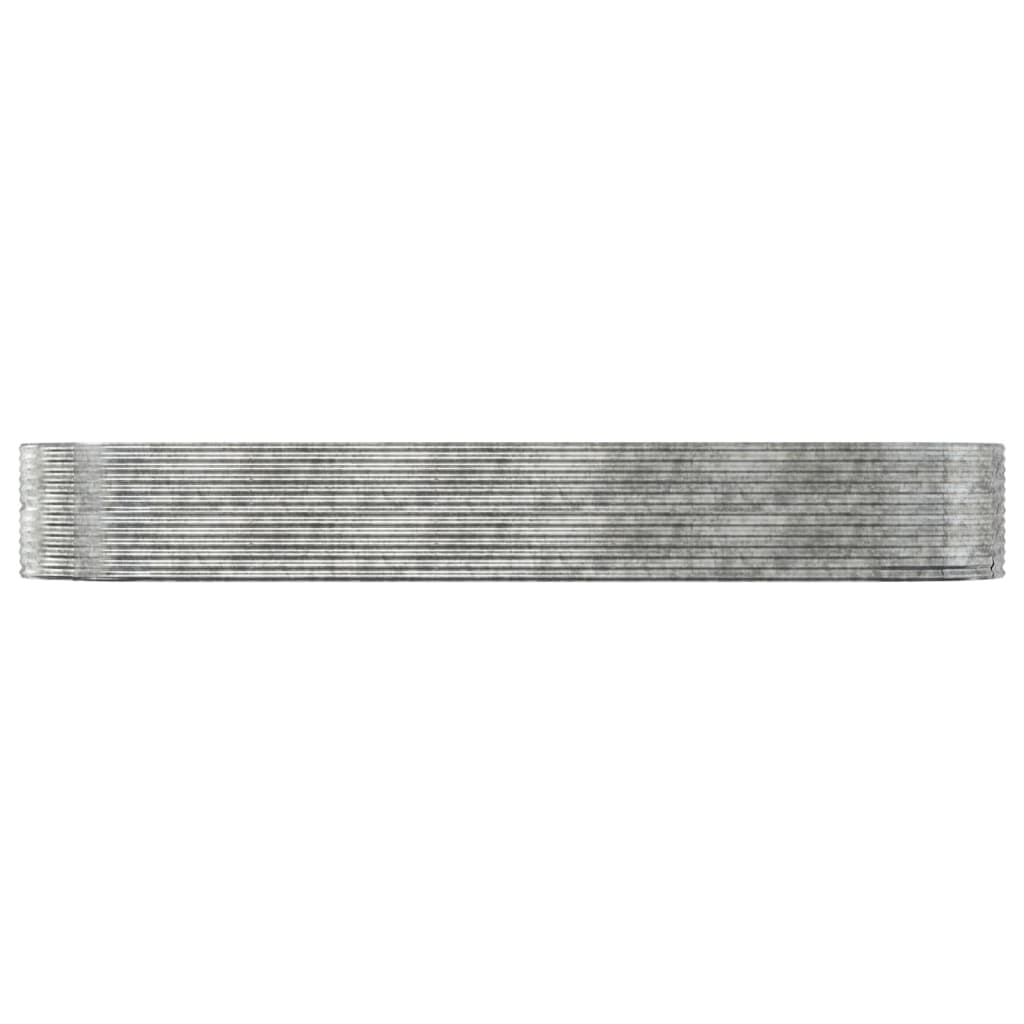 Hochbeet Silbern 447x140x68 cm Verzinkter Stahl