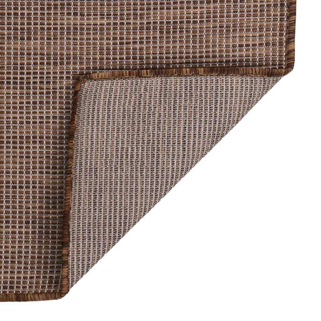 Outdoor-Teppich Flachgewebe 120x170 cm Braun