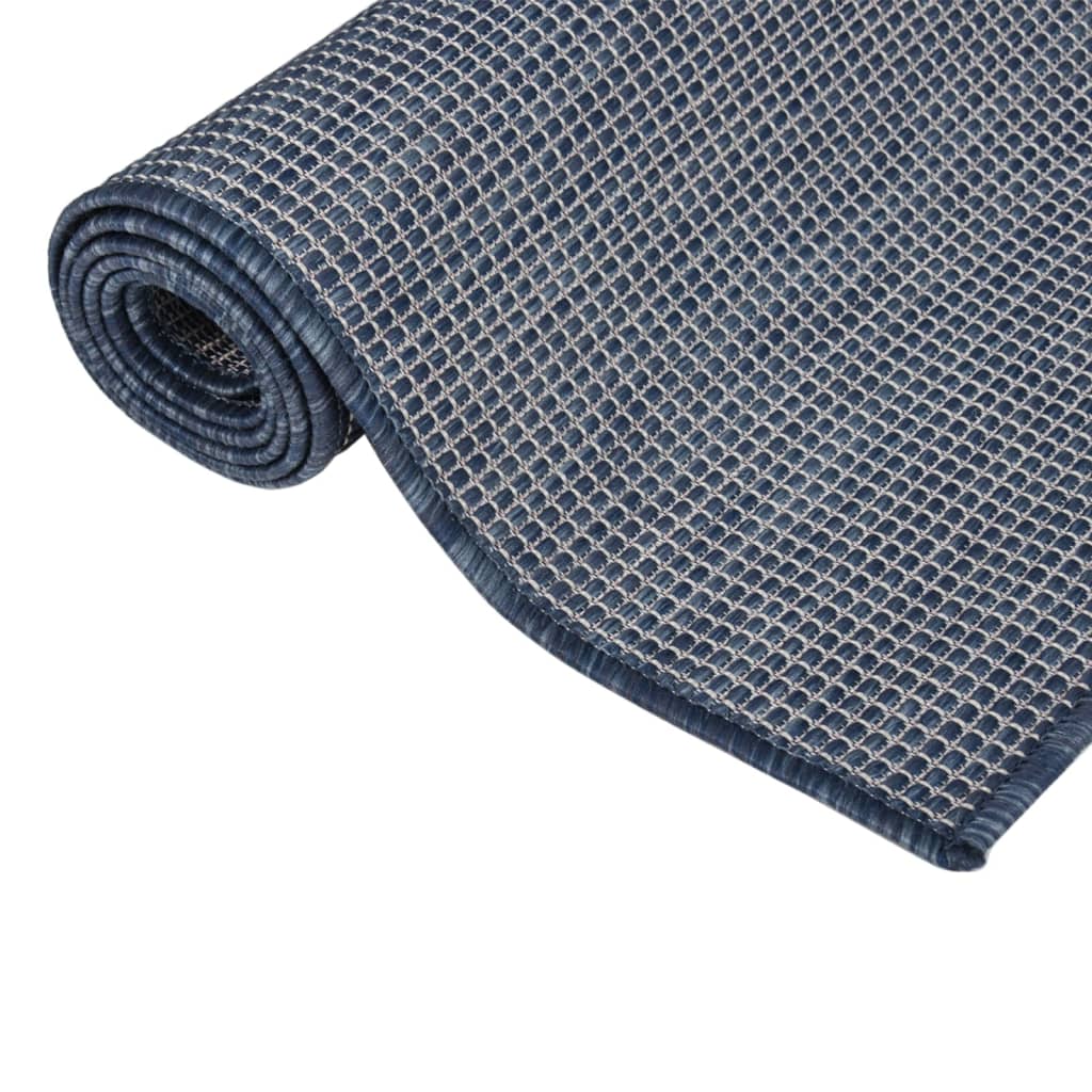 Outdoor-Teppich Flachgewebe 80x150 cm Blau